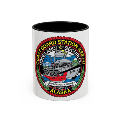 USCG Station Juneau Alaska   Homeland Security (U.S. Coast Guard) Accent Coffee Mug 11oz Black - Go Mug Yourself