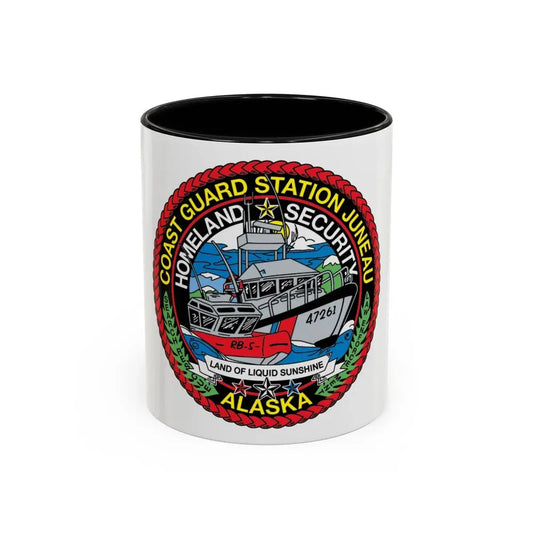 USCG Station Juneau Alaska   Homeland Security (U.S. Coast Guard) Accent Coffee Mug 11oz Black - Go Mug Yourself