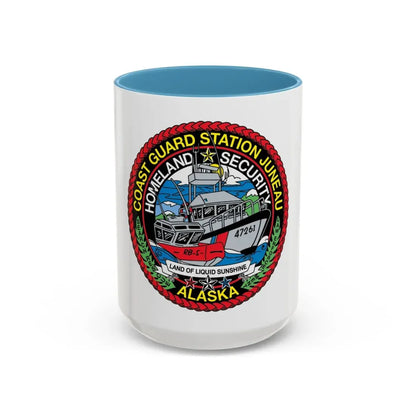 USCG Station Juneau Alaska   Homeland Security (U.S. Coast Guard) Accent Coffee Mug 15oz Light Blue - Go Mug Yourself
