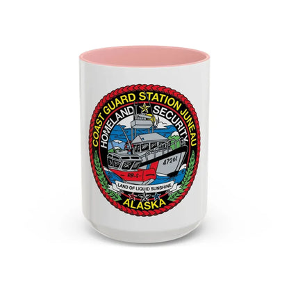 USCG Station Juneau Alaska   Homeland Security (U.S. Coast Guard) Accent Coffee Mug 15oz Pink - Go Mug Yourself
