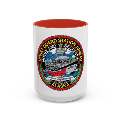 USCG Station Juneau Alaska   Homeland Security (U.S. Coast Guard) Accent Coffee Mug 15oz Red - Go Mug Yourself