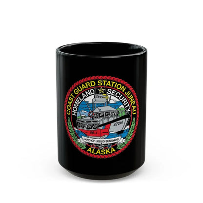 USCG Station Juneau Alaska   Homeland Security (U.S. Coast Guard) Black Coffee Mug 15oz - Go Mug Yourself