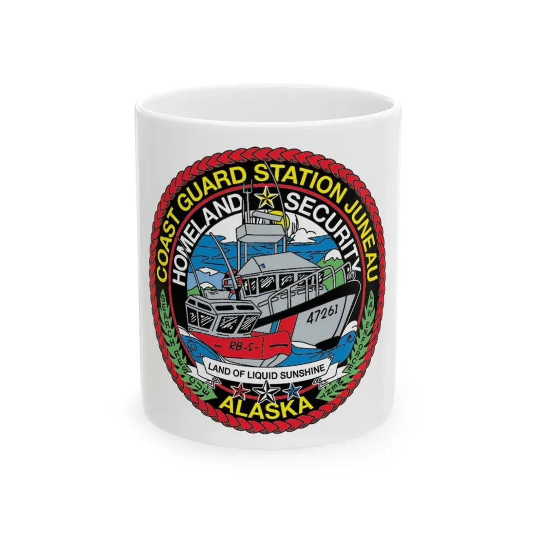 USCG Station Juneau Alaska   Homeland Security (U.S. Coast Guard) White Coffee Mug 11oz - Go Mug Yourself