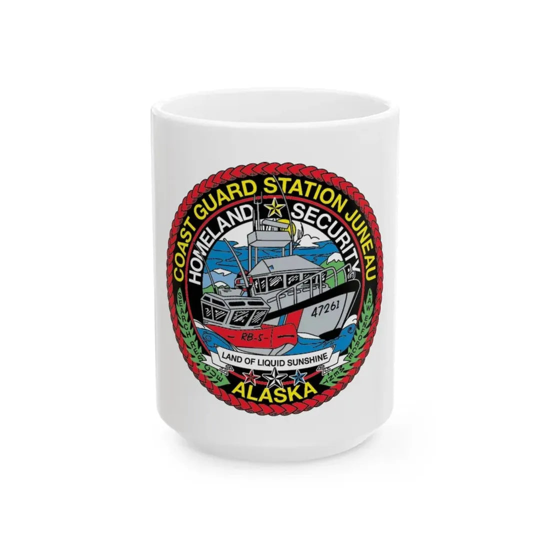 USCG Station Juneau Alaska   Homeland Security (U.S. Coast Guard) White Coffee Mug 15oz - Go Mug Yourself