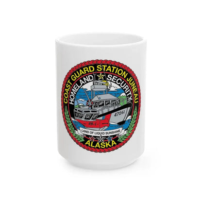 USCG Station Juneau Alaska   Homeland Security (U.S. Coast Guard) White Coffee Mug 15oz - Go Mug Yourself