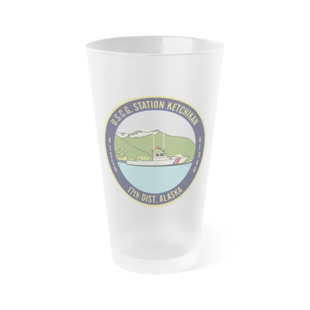 USCG Station Ketchikan 17th Dist (U.S. Coast Guard) Frosted Pint Glass 16oz-Go Mug Yourself