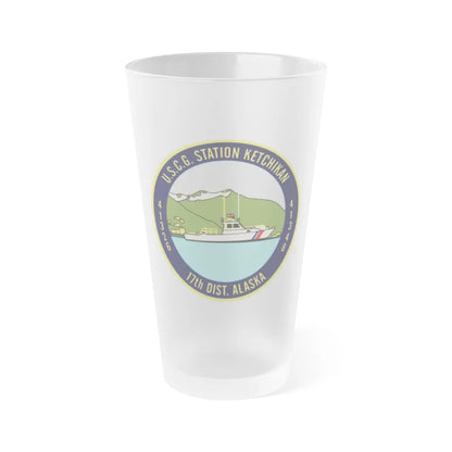 USCG Station Ketchikan 17th Dist (U.S. Coast Guard) Frosted Pint Glass 16oz-Go Mug Yourself