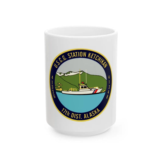 USCG Station Ketchikan 17th Dist (U.S. Coast Guard) White Coffee Mug-15oz-Go Mug Yourself