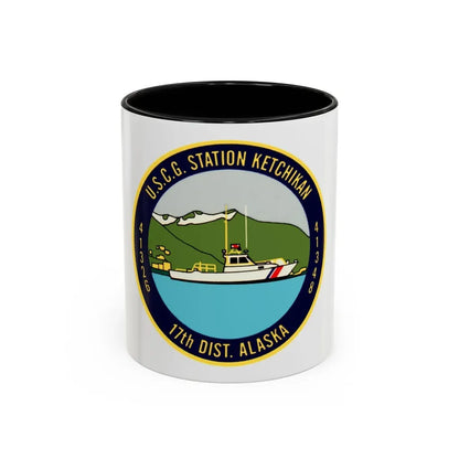 USCG Station Ketchikan 17th Dist (U.S. Coast Guard) Accent Coffee Mug 11oz Black - Go Mug Yourself