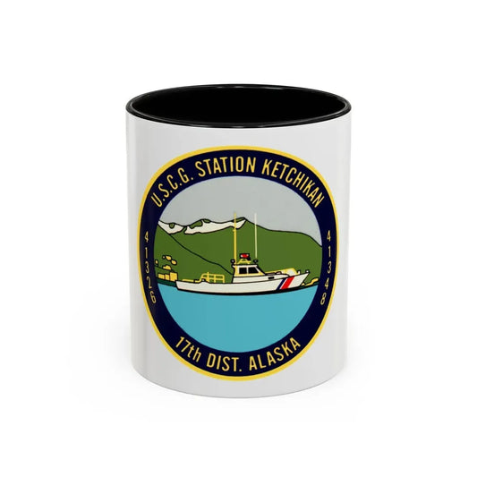 USCG Station Ketchikan 17th Dist (U.S. Coast Guard) Accent Coffee Mug 11oz Black - Go Mug Yourself