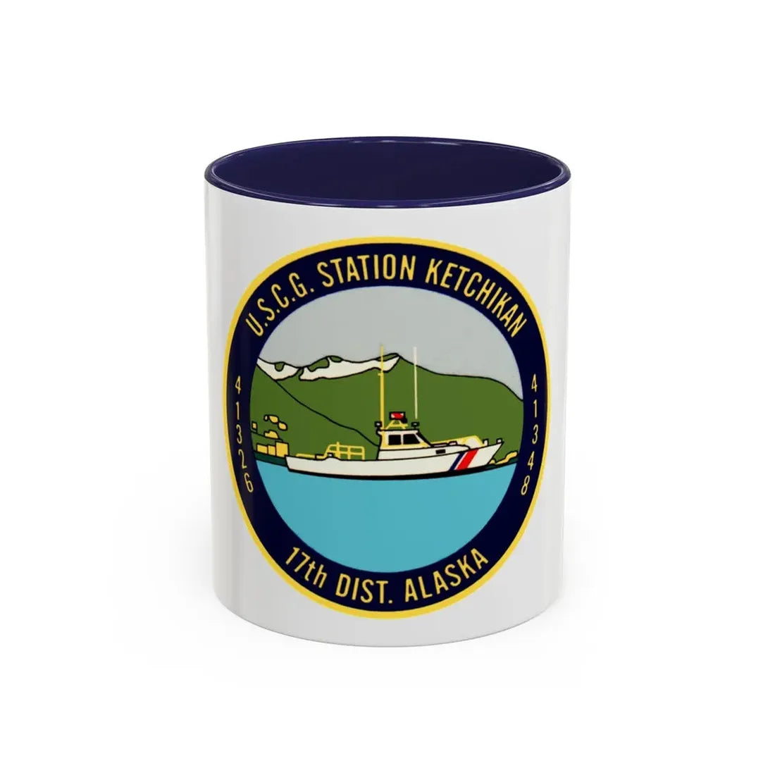 USCG Station Ketchikan 17th Dist (U.S. Coast Guard) Accent Coffee Mug 11oz Navy - Go Mug Yourself