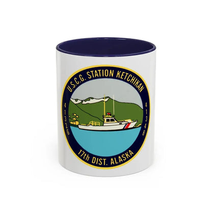 USCG Station Ketchikan 17th Dist (U.S. Coast Guard) Accent Coffee Mug 11oz Navy - Go Mug Yourself