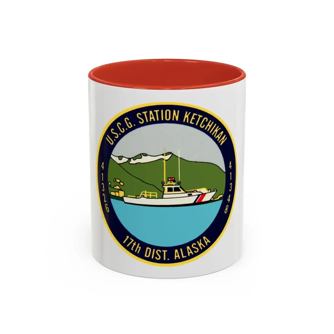 USCG Station Ketchikan 17th Dist (U.S. Coast Guard) Accent Coffee Mug 11oz Red - Go Mug Yourself