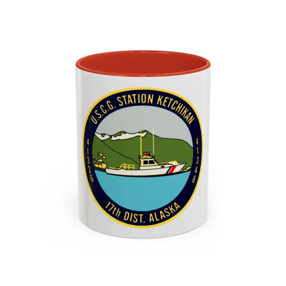 USCG Station Ketchikan 17th Dist (U.S. Coast Guard) Accent Coffee Mug 11oz Red - Go Mug Yourself