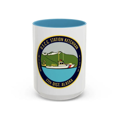 USCG Station Ketchikan 17th Dist (U.S. Coast Guard) Accent Coffee Mug 15oz Light Blue - Go Mug Yourself