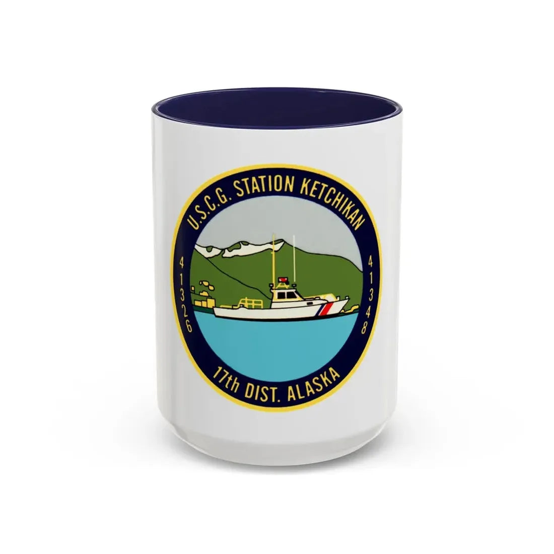 USCG Station Ketchikan 17th Dist (U.S. Coast Guard) Accent Coffee Mug 15oz Navy - Go Mug Yourself