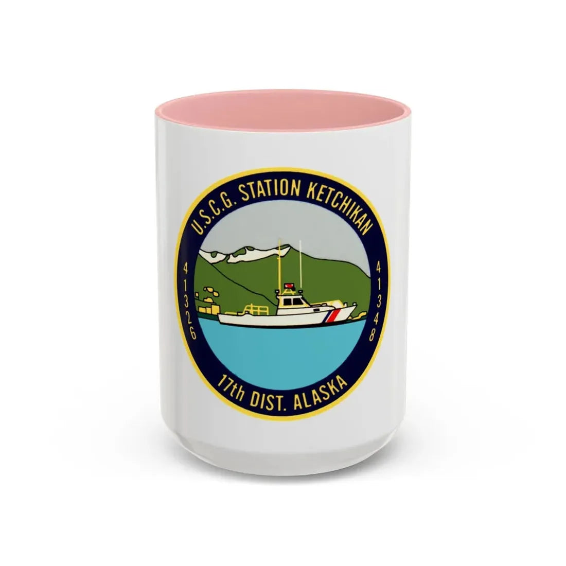 USCG Station Ketchikan 17th Dist (U.S. Coast Guard) Accent Coffee Mug 15oz Pink - Go Mug Yourself