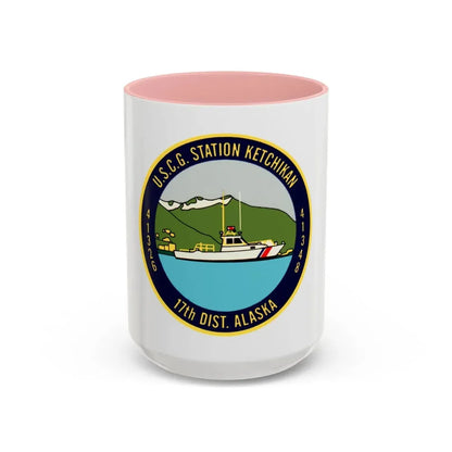 USCG Station Ketchikan 17th Dist (U.S. Coast Guard) Accent Coffee Mug 15oz Pink - Go Mug Yourself