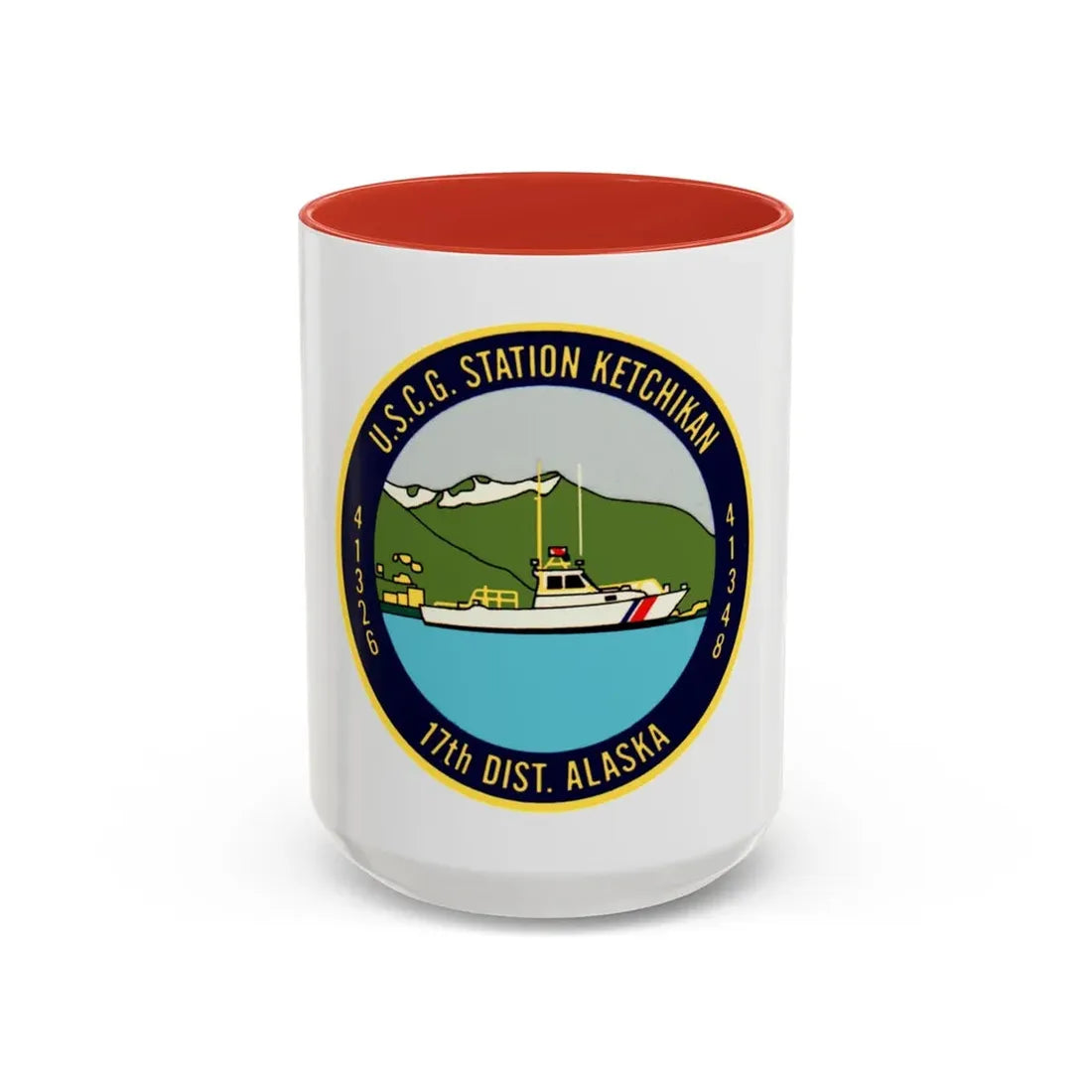 USCG Station Ketchikan 17th Dist (U.S. Coast Guard) Accent Coffee Mug 15oz Red - Go Mug Yourself