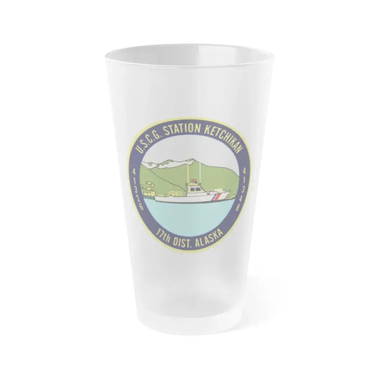 USCG Station Ketchikan 17th Dist (U.S. Coast Guard) Frosted Pint Glass 16oz Default Title - Go Mug Yourself