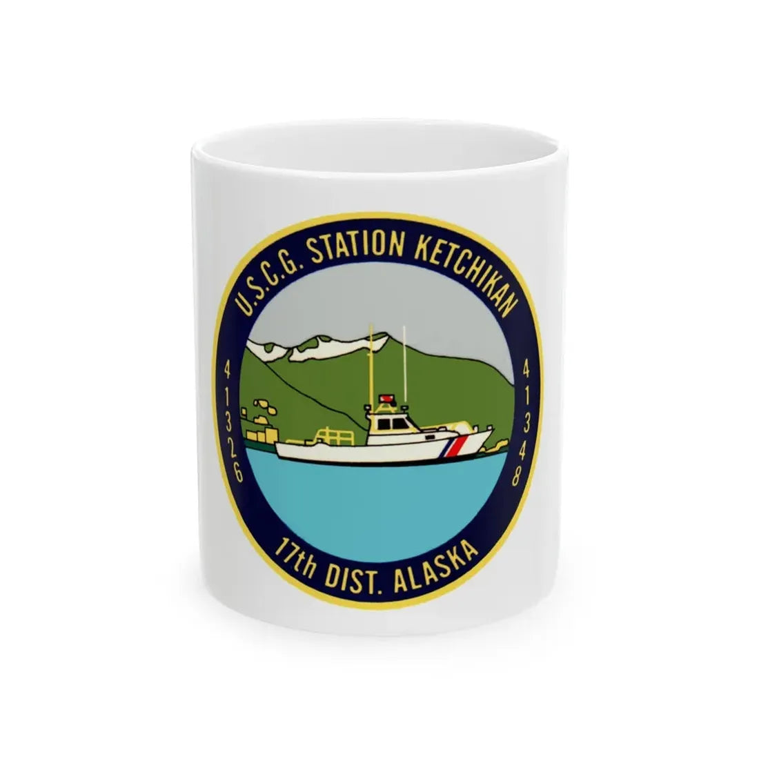 USCG Station Ketchikan 17th Dist (U.S. Coast Guard) White Coffee Mug 11oz - Go Mug Yourself