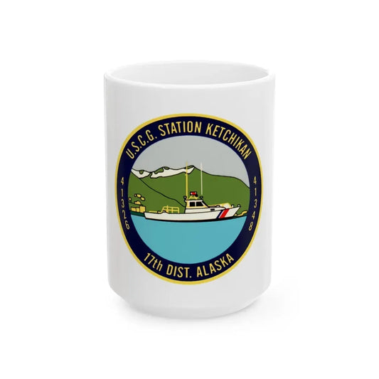 USCG Station Ketchikan 17th Dist (U.S. Coast Guard) White Coffee Mug 15oz - Go Mug Yourself