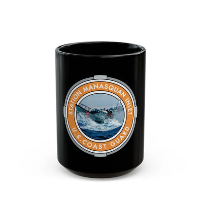 USCG Station Manasquan Inlet (U.S. Coast Guard) Black Coffee Mug-15oz-Go Mug Yourself