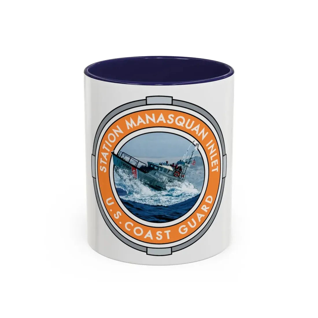 USCG Station Manasquan Inlet (U.S. Coast Guard) Accent Coffee Mug 11oz Navy - Go Mug Yourself