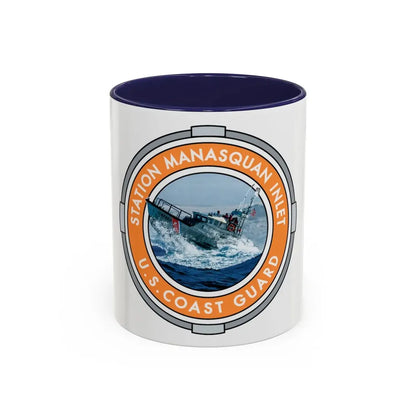 USCG Station Manasquan Inlet (U.S. Coast Guard) Accent Coffee Mug 11oz Navy - Go Mug Yourself