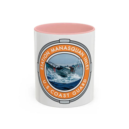 USCG Station Manasquan Inlet (U.S. Coast Guard) Accent Coffee Mug 11oz Pink - Go Mug Yourself