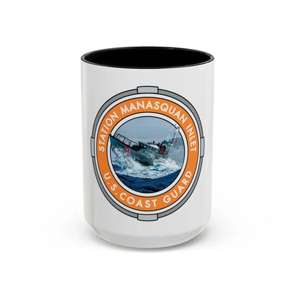 USCG Station Manasquan Inlet (U.S. Coast Guard) Accent Coffee Mug 15oz Black - Go Mug Yourself