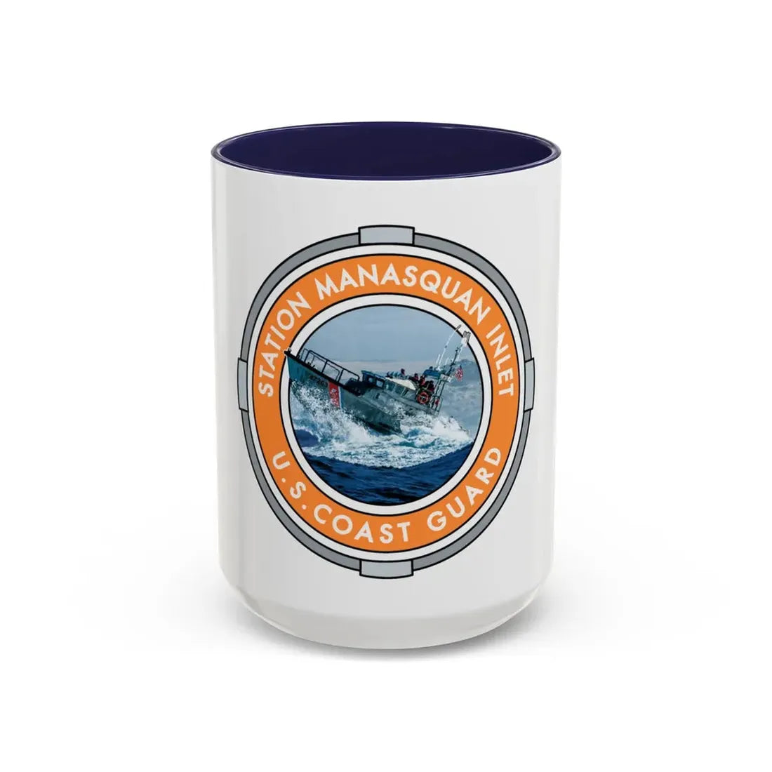 USCG Station Manasquan Inlet (U.S. Coast Guard) Accent Coffee Mug 15oz Navy - Go Mug Yourself