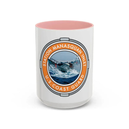 USCG Station Manasquan Inlet (U.S. Coast Guard) Accent Coffee Mug 15oz Pink - Go Mug Yourself