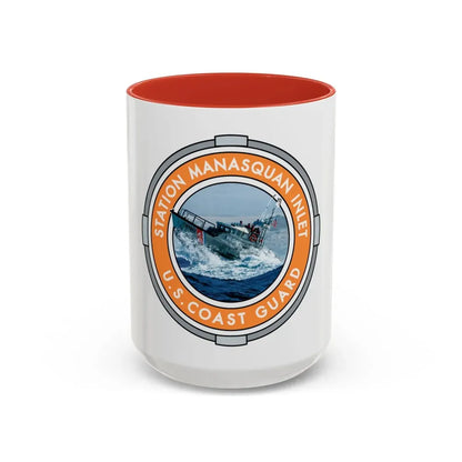 USCG Station Manasquan Inlet (U.S. Coast Guard) Accent Coffee Mug 15oz Red - Go Mug Yourself