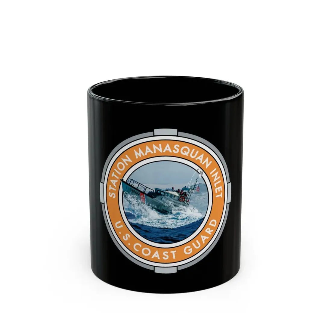 USCG Station Manasquan Inlet (U.S. Coast Guard) Black Coffee Mug 11oz - Go Mug Yourself