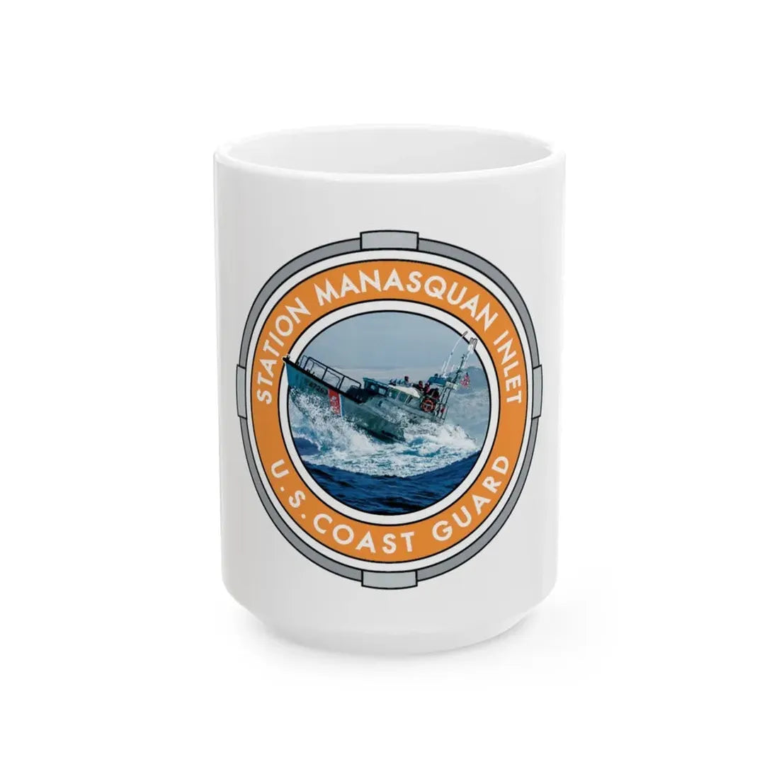 USCG Station Manasquan Inlet (U.S. Coast Guard) White Coffee Mug 15oz - Go Mug Yourself