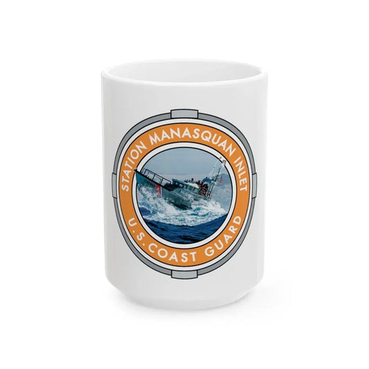 USCG Station Manasquan Inlet (U.S. Coast Guard) White Coffee Mug 15oz - Go Mug Yourself