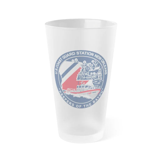 USCG Station New Orleans (U.S. Coast Guard) Frosted Pint Glass 16oz-Go Mug Yourself