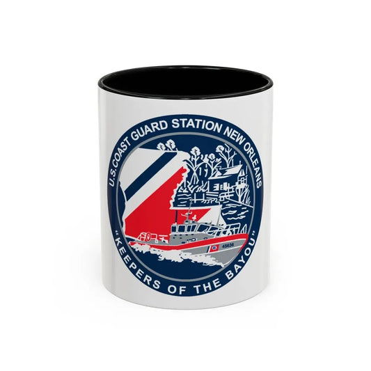 USCG Station New Orleans (U.S. Coast Guard) Accent Coffee Mug 11oz Black - Go Mug Yourself