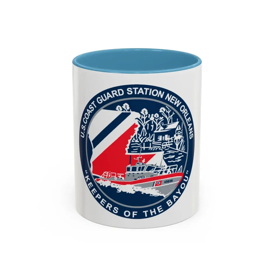 USCG Station New Orleans (U.S. Coast Guard) Accent Coffee Mug 11oz Light Blue - Go Mug Yourself