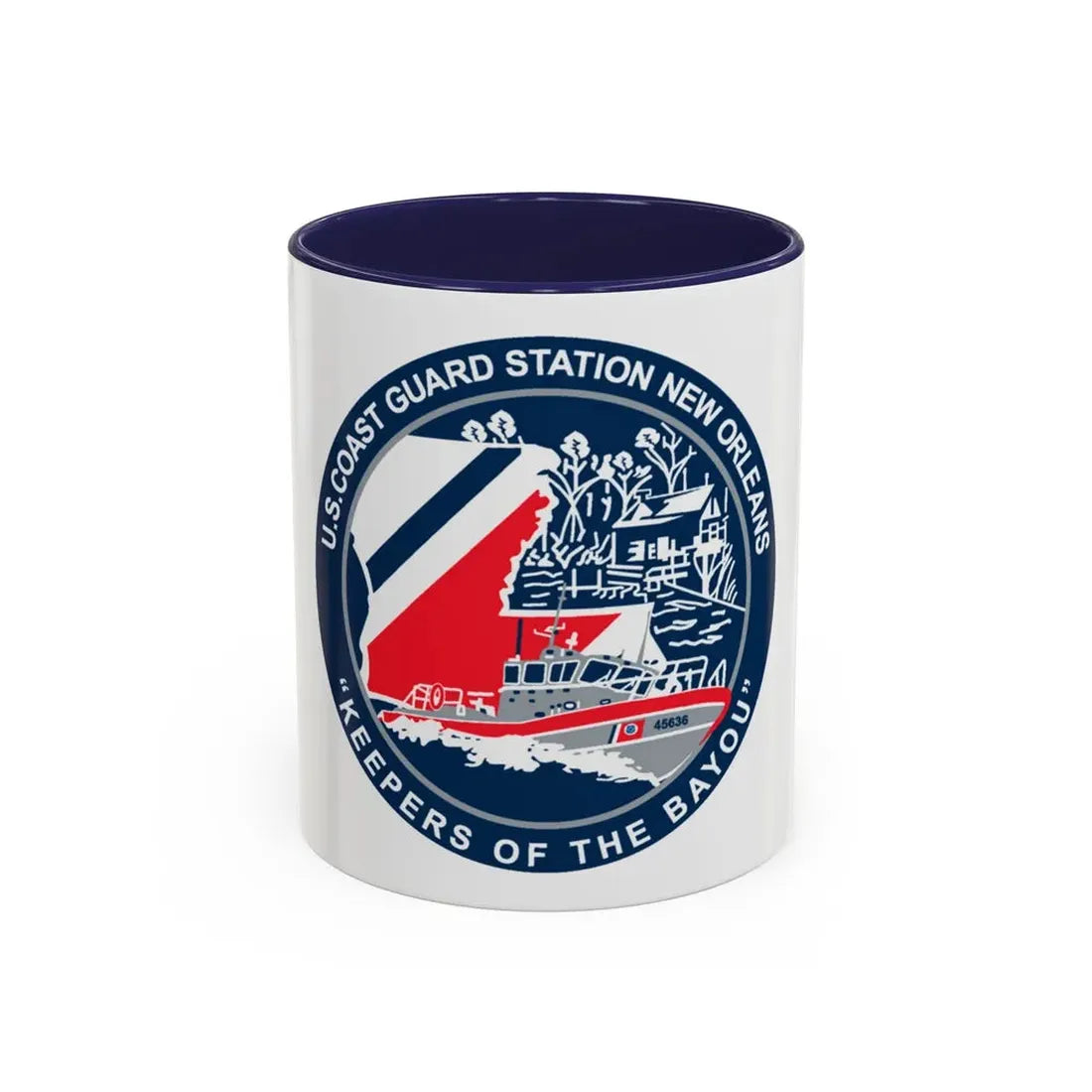 USCG Station New Orleans (U.S. Coast Guard) Accent Coffee Mug 11oz Navy - Go Mug Yourself