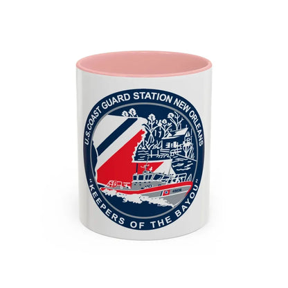 USCG Station New Orleans (U.S. Coast Guard) Accent Coffee Mug 11oz Pink - Go Mug Yourself