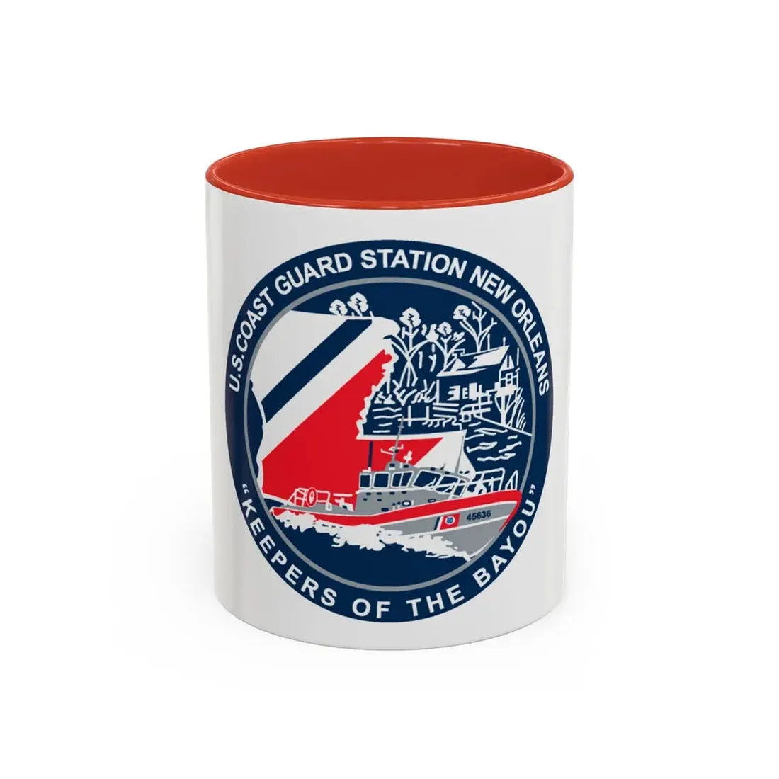 USCG Station New Orleans (U.S. Coast Guard) Accent Coffee Mug 11oz Red - Go Mug Yourself