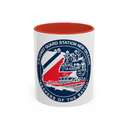 USCG Station New Orleans (U.S. Coast Guard) Accent Coffee Mug 11oz Red - Go Mug Yourself