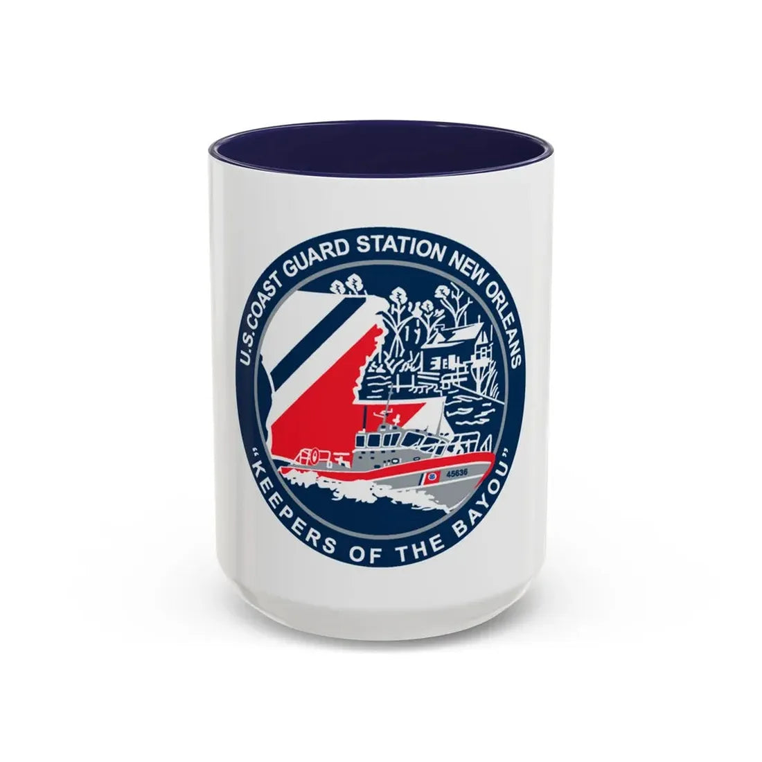 USCG Station New Orleans (U.S. Coast Guard) Accent Coffee Mug 15oz Navy - Go Mug Yourself