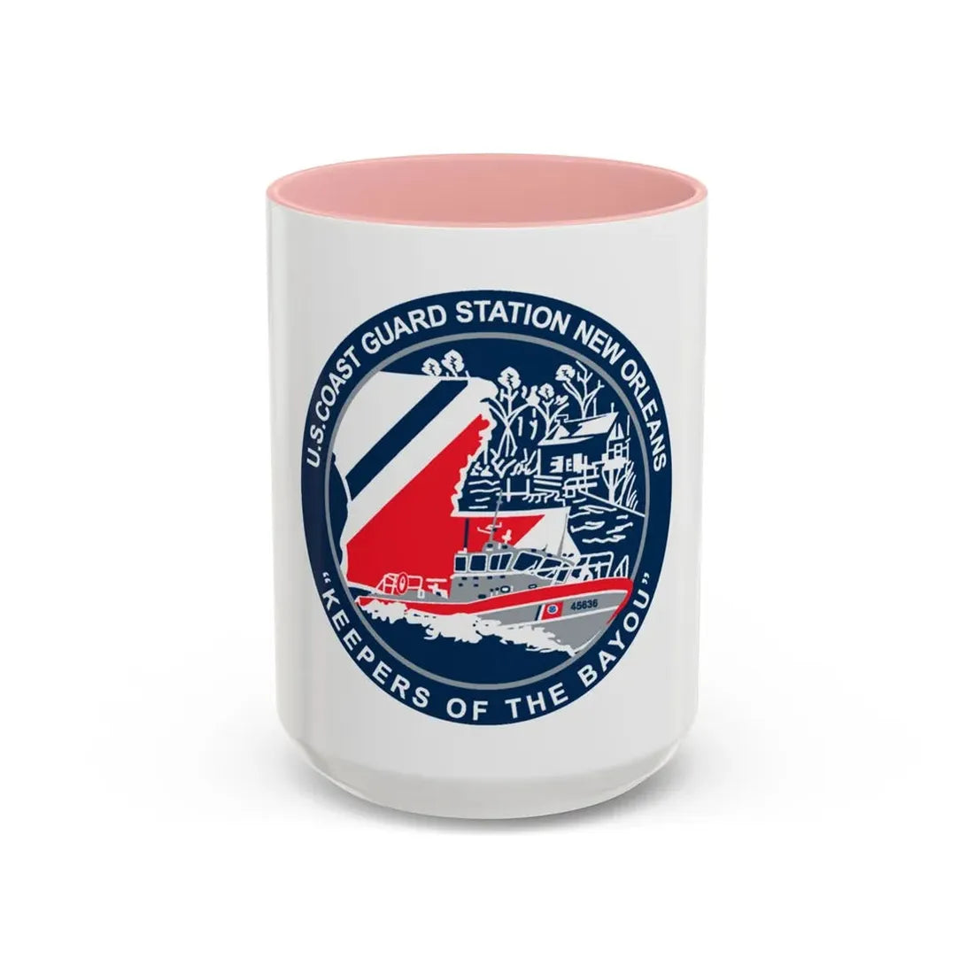 USCG Station New Orleans (U.S. Coast Guard) Accent Coffee Mug 15oz Pink - Go Mug Yourself