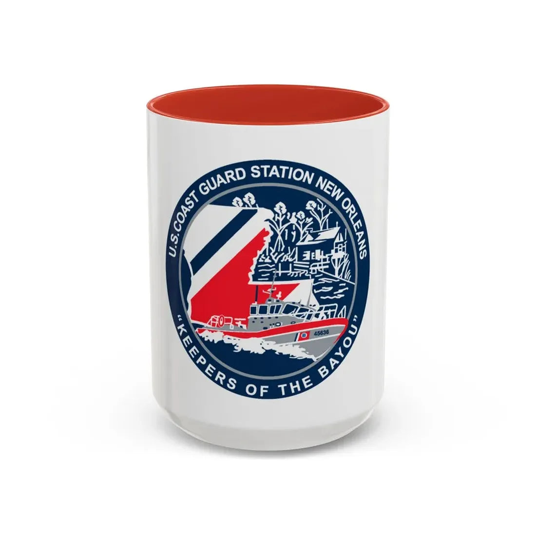 USCG Station New Orleans (U.S. Coast Guard) Accent Coffee Mug 15oz Red - Go Mug Yourself