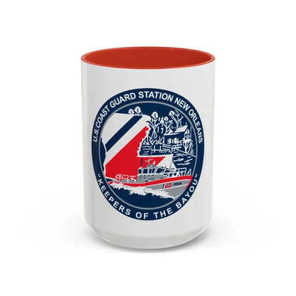 USCG Station New Orleans (U.S. Coast Guard) Accent Coffee Mug 15oz Red - Go Mug Yourself