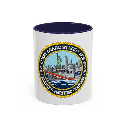 USCG Station New York (U.S. Coast Guard) Accent Coffee Mug 11oz Navy - Go Mug Yourself