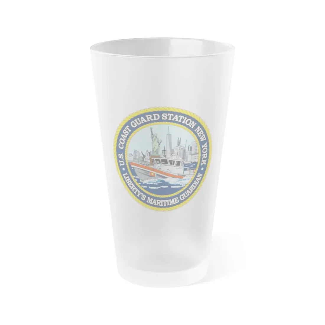 USCG Station New York (U.S. Coast Guard) Frosted Pint Glass 16oz Default Title - Go Mug Yourself